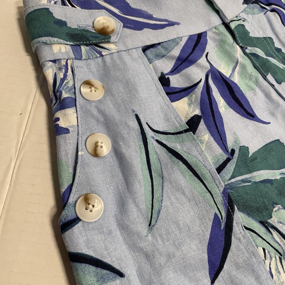 G by Giuliana Linen Blend Shorts Womens 6 Floral High Waist Floral Print Casual